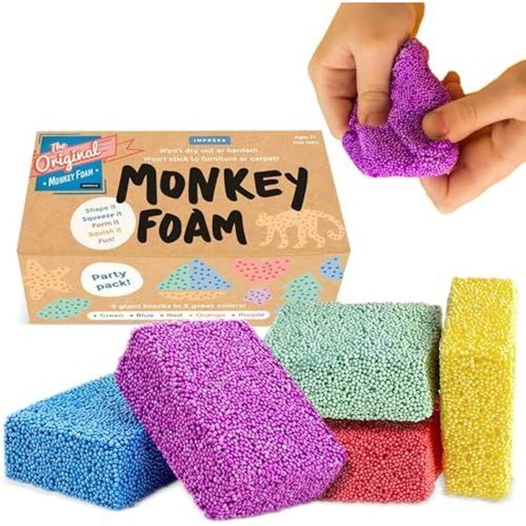 Impresa Other - Impresa Monkey Foam 5 Giant Blocks Party Pack Non-Toxic No Mess Sensory Toy 2PK